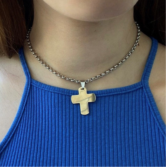 flat cross necklace